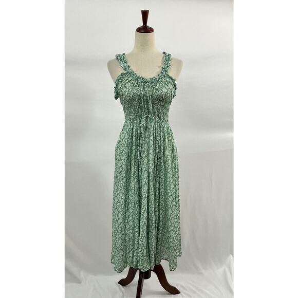 DOEN Sz M Medium Peridot Tea Floral Emmaretta Dress ALTERED - Picture 8 of 10